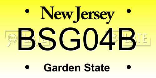 BSG04B New Jersey License Plate