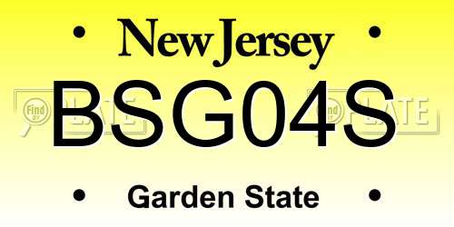 BSG04S New Jersey License Plate