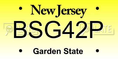 BSG42P New Jersey License Plate