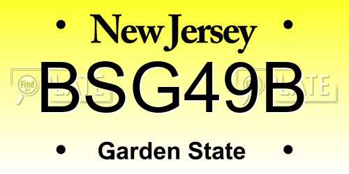 BSG49B New Jersey License Plate