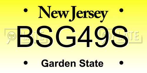 BSG49S New Jersey License Plate