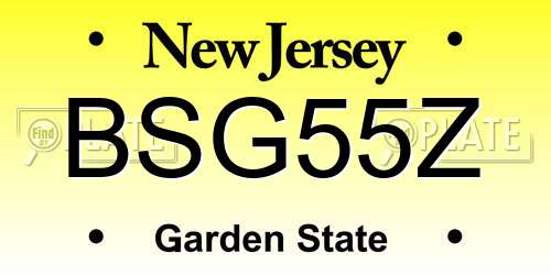 BSG55Z New Jersey License Plate