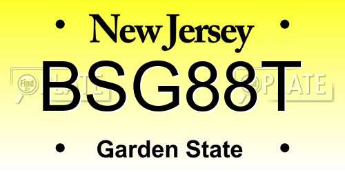 BSG88T New Jersey License Plate