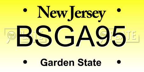 BSGA95 New Jersey License Plate