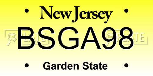 BSGA98 New Jersey License Plate