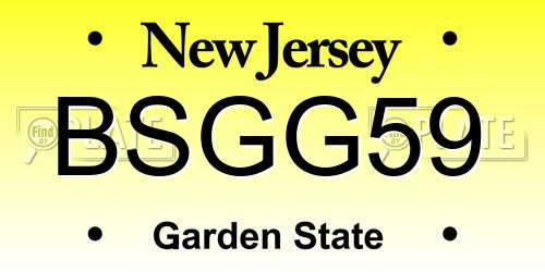 BSGG59 New Jersey License Plate