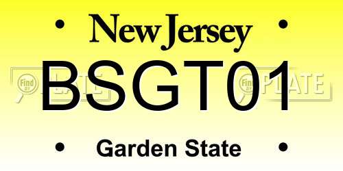 BSGT01 New Jersey License Plate