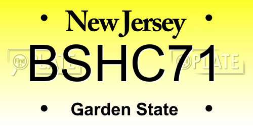 BSHC71 New Jersey License Plate
