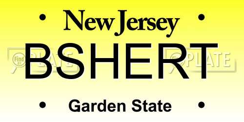 BSHERT New Jersey License Plate