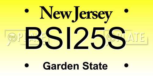BSI25S New Jersey License Plate