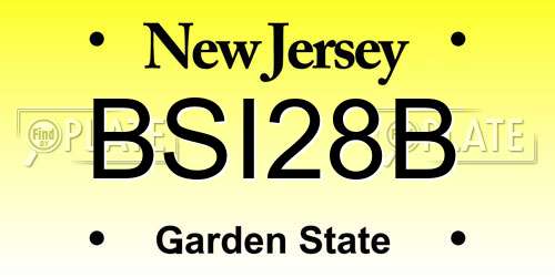 BSI28B New Jersey License Plate