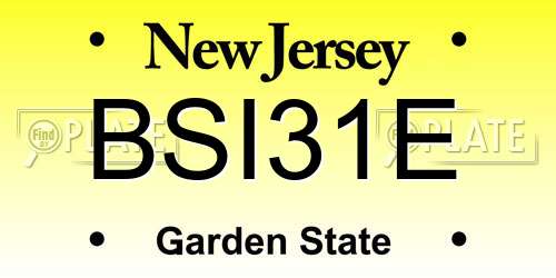 BSI31E New Jersey License Plate