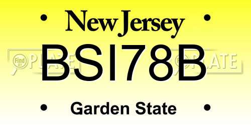 BSI78B New Jersey License Plate