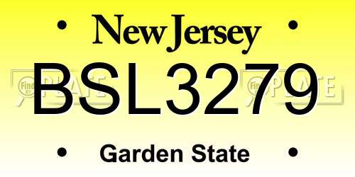 BSL3279 New Jersey License Plate
