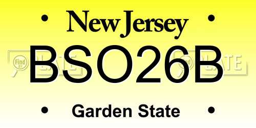 BSO26B New Jersey License Plate
