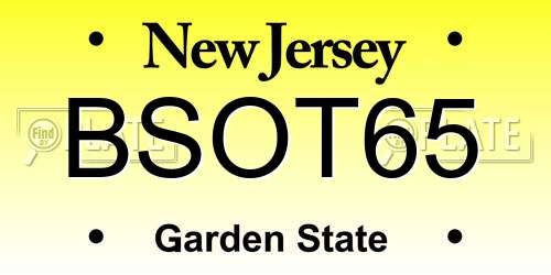 BSOT65 New Jersey License Plate