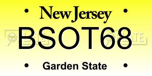BSOT68 New Jersey License Plate