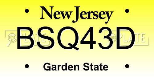 BSQ43D New Jersey License Plate