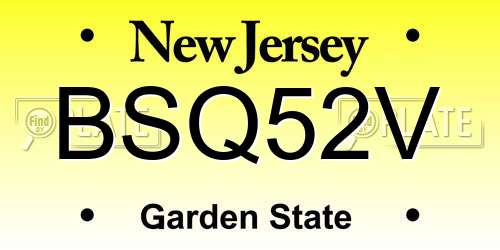 BSQ52V New Jersey License Plate