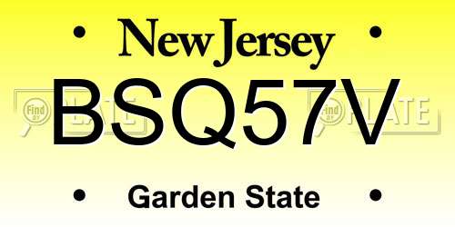 BSQ57V New Jersey License Plate