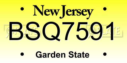 BSQ7591 New Jersey License Plate