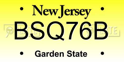 BSQ76B New Jersey License Plate