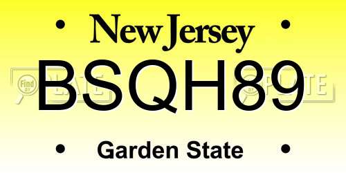 BSQH89 New Jersey License Plate