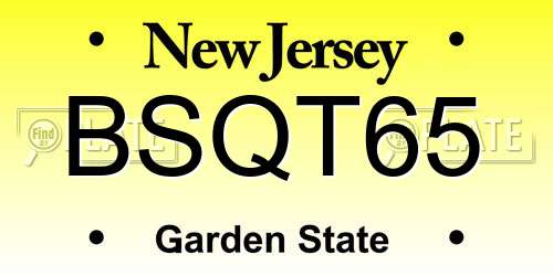 BSQT65 New Jersey License Plate