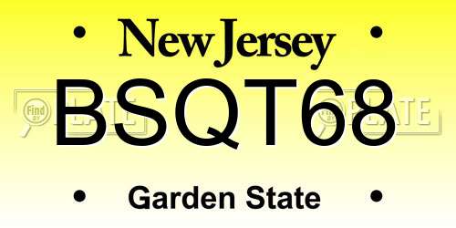 BSQT68 New Jersey License Plate