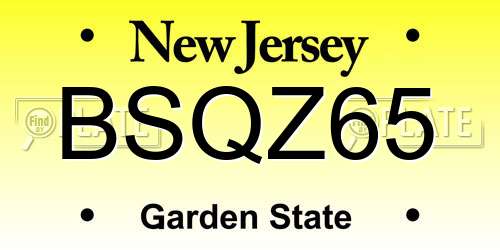BSQZ65 New Jersey License Plate