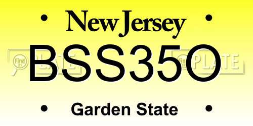 BSS35O New Jersey License Plate