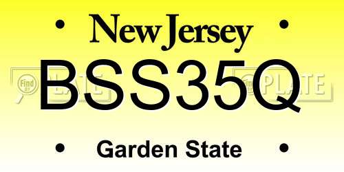 BSS35Q New Jersey License Plate