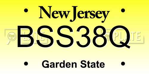 BSS38Q New Jersey License Plate