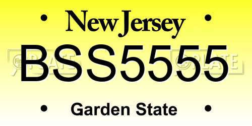 BSS5555 New Jersey License Plate