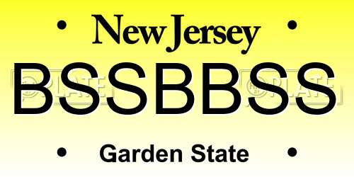 BSSBBSS New Jersey License Plate