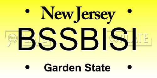 BSSBISI New Jersey License Plate