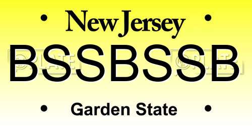 BSSBSSB New Jersey License Plate