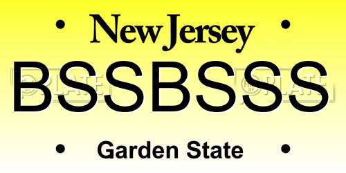 BSSBSSS New Jersey License Plate