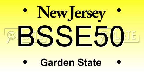 BSSE50 New Jersey License Plate