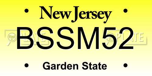 BSSM52 New Jersey License Plate