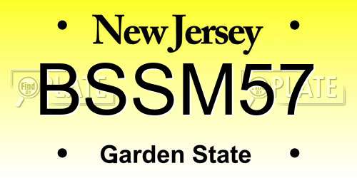 BSSM57 New Jersey License Plate