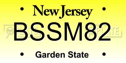 BSSM82 New Jersey License Plate