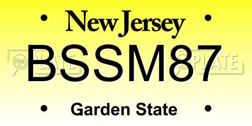 BSSM87 New Jersey License Plate