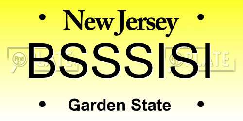 BSSSISI New Jersey License Plate