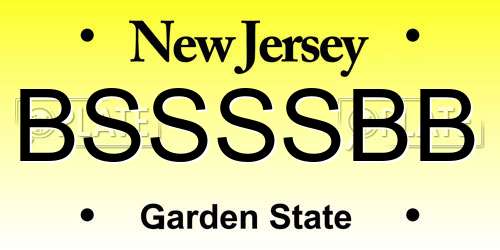 BSSSSBB New Jersey License Plate