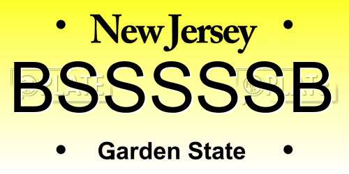 BSSSSSB New Jersey License Plate