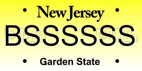 BSSSSSS New Jersey License Plate