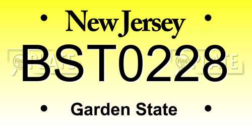 BST0228 New Jersey License Plate