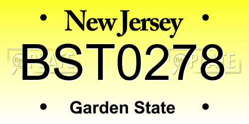 BST0278 New Jersey License Plate