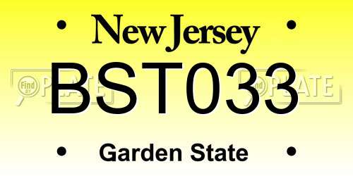 BST033 New Jersey License Plate